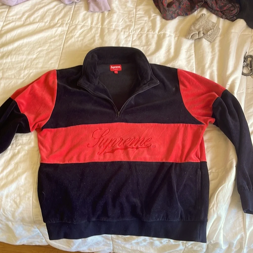 Supreme FW 2017 Retro Velour Half Zip - Picture 1 of 2